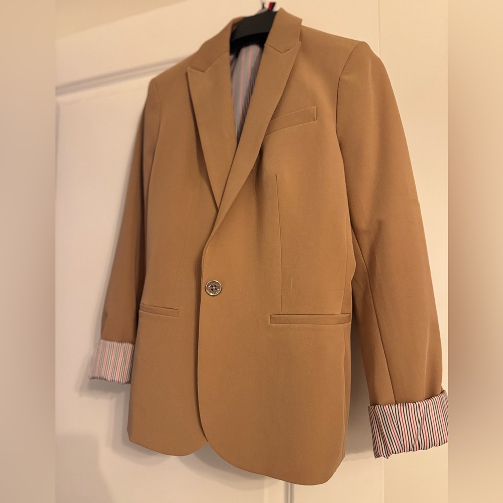 TOMMY HILFIGER Striped Roll Cuff Blazer - Size 2